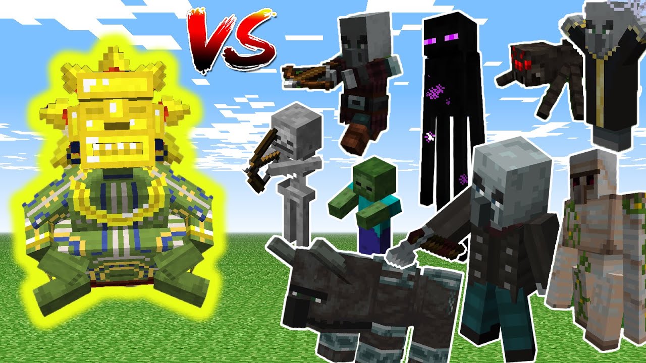 Barako The Sun Chief(Mowzies Mob) VS Other Mobs (Java Edition 1.16.5) Minecraft Mobs Fight