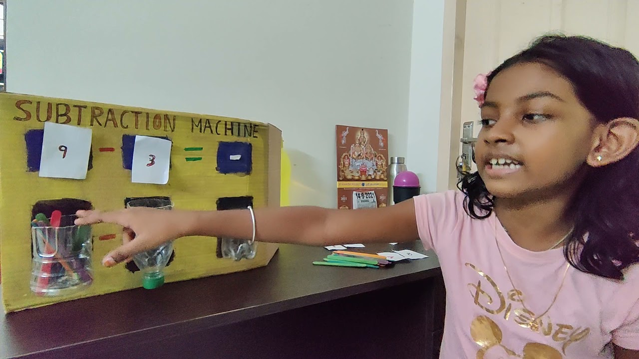 TLM Maths Subtraction Machine Project for Grade 2 CBSE Classes, Maths working model
