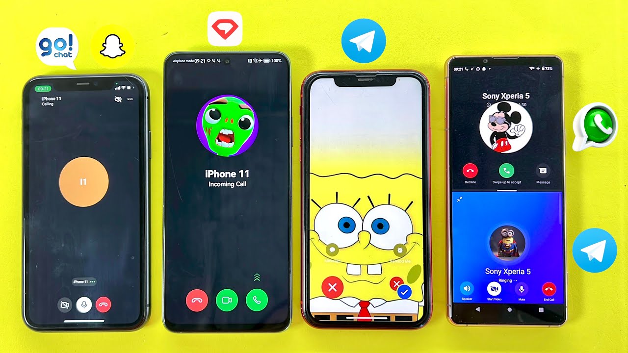 Incoming + Outgoing Call Social Media Telegram, GoChat, WhatsApp, SnapChat, GemSpace | iPhone, Sony 