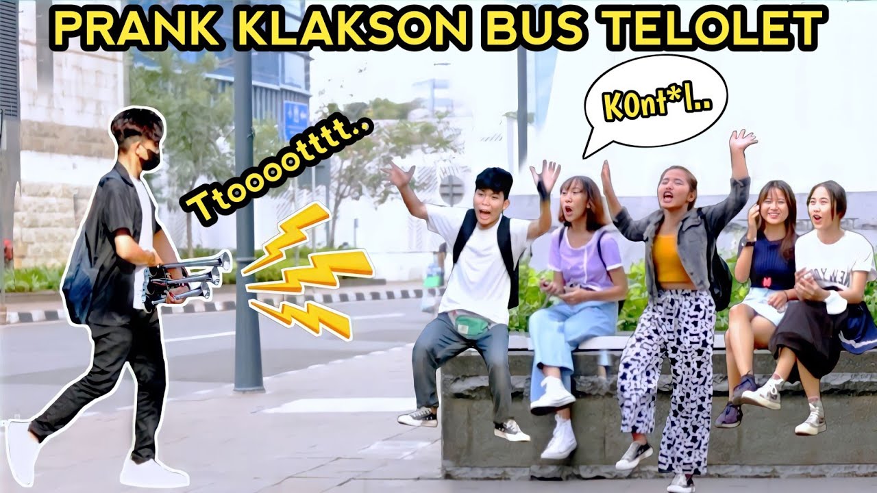 KOMPILASI PRANK KLAKSON BUS TELOLET.. AUTO KAGET NGOMONG KASAR..!!