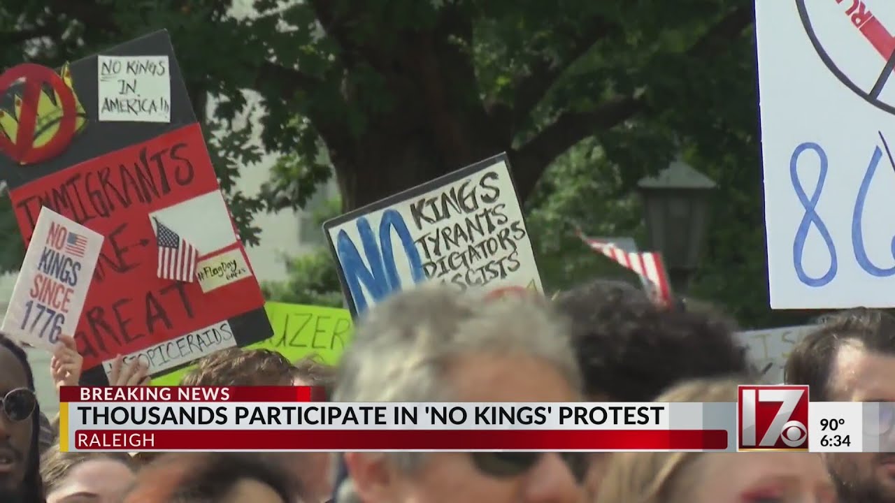 Thousands at 'No Kings' protest in Raleigh at NC Capitol