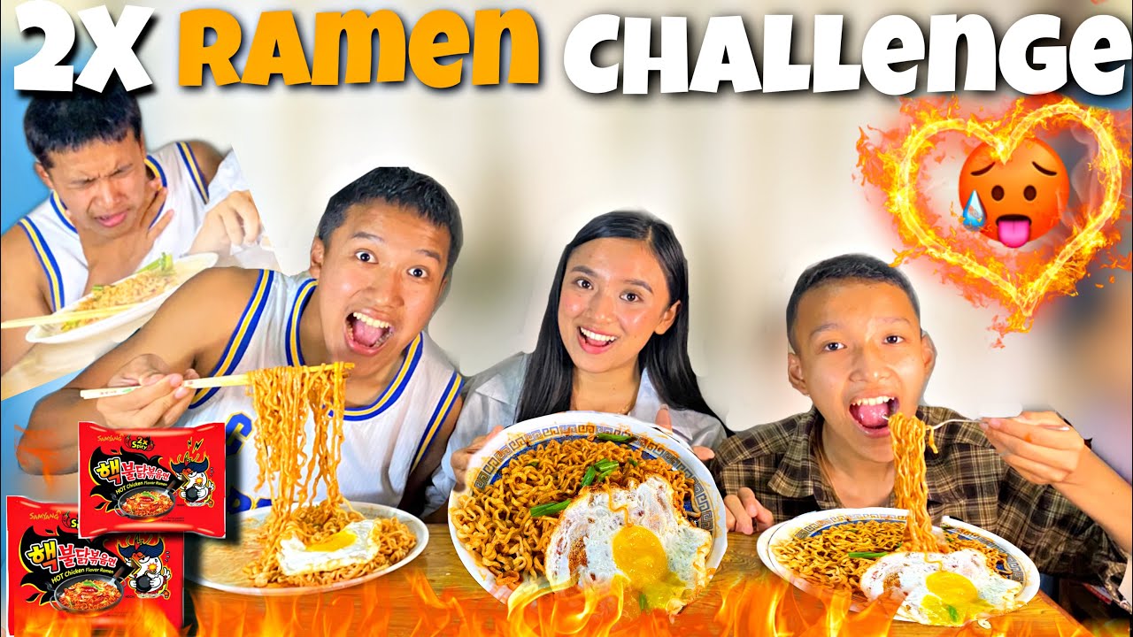 2X RAMEN CHALLENGE WITH SIBLINGS 🥵🌶//GARO PARYO