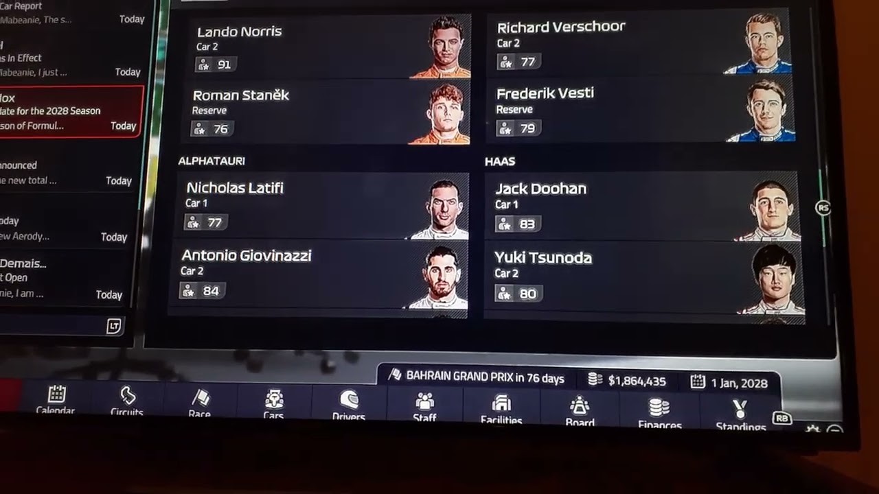 F1 Manager 22 - 2028 driver lineups