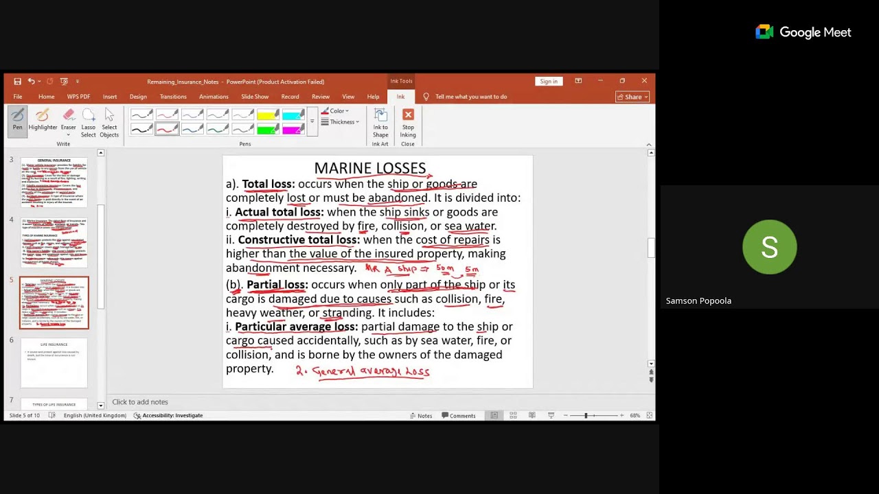 Commerce UTME Exam Preparation Live Class - Insurance