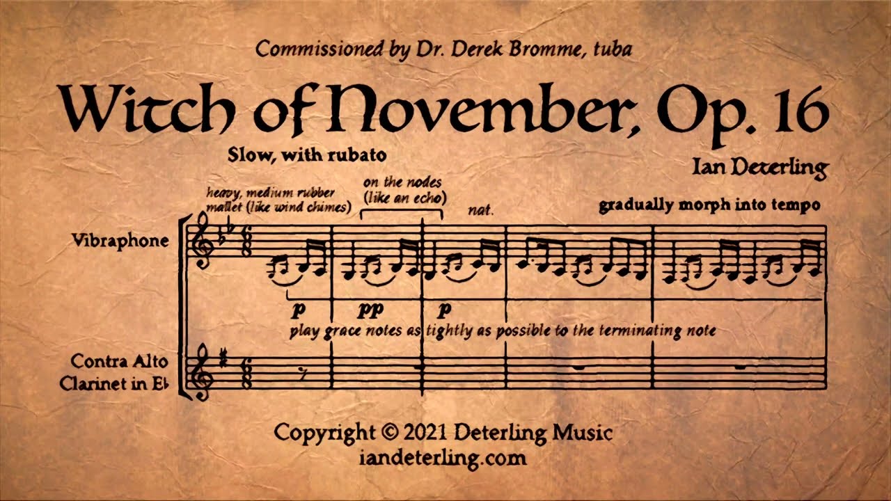 Witch of November, Op. 16 (Contra Alto Clarinet and vibraphone)