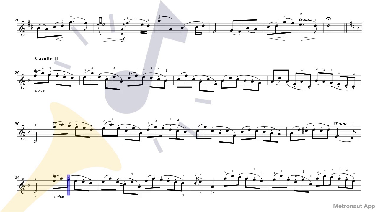 Violin - Jean-Philippe Rameau - Le Temple de la gloire - Gavotte