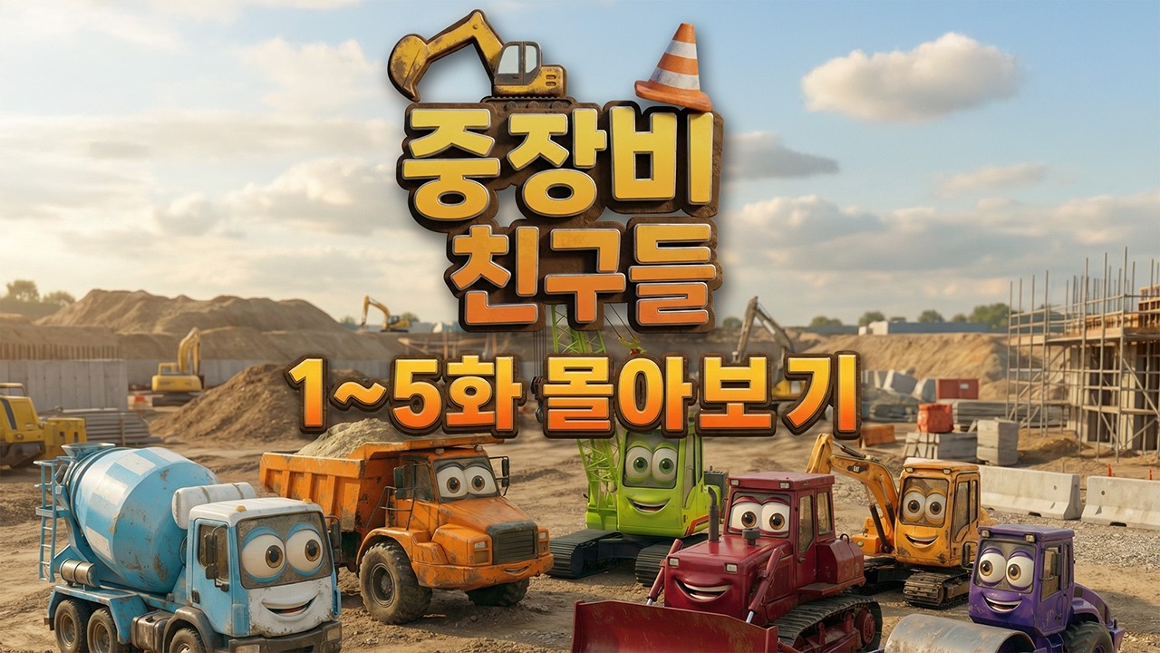 🚜 중장비 친구들 모여라! 1~5화 몰아보기 l 캐비부터 밀로까지! 멋진 중장비 팀을 만나봐요!✨
