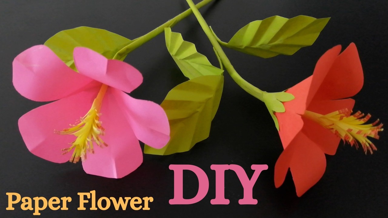 🌺 Easy Hibiscus Paper Flower 🌺 Origami Flower Step by Step Tutorial