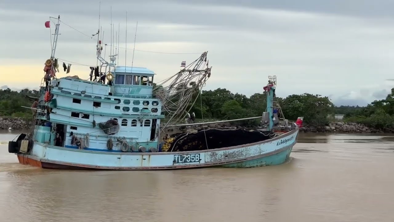 Wooden Purse Seiners Set Off Into The Gulf Of Thailand