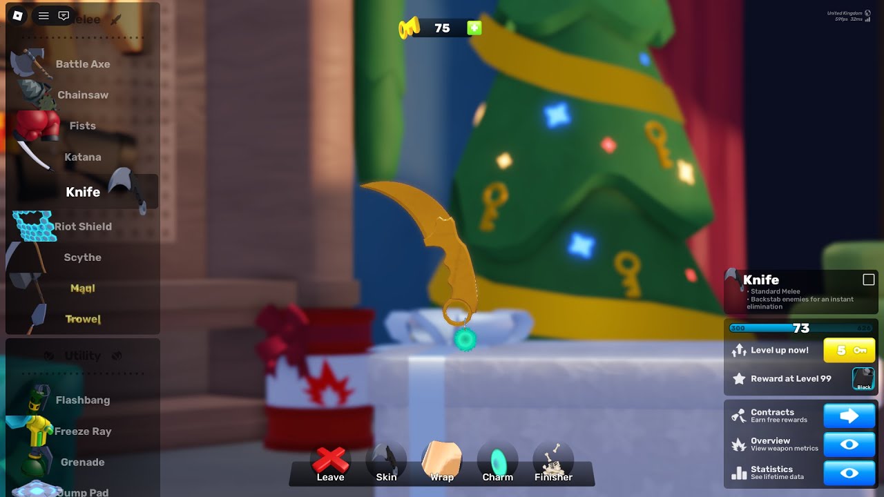 jeg får guld til kniv i roblox rivals