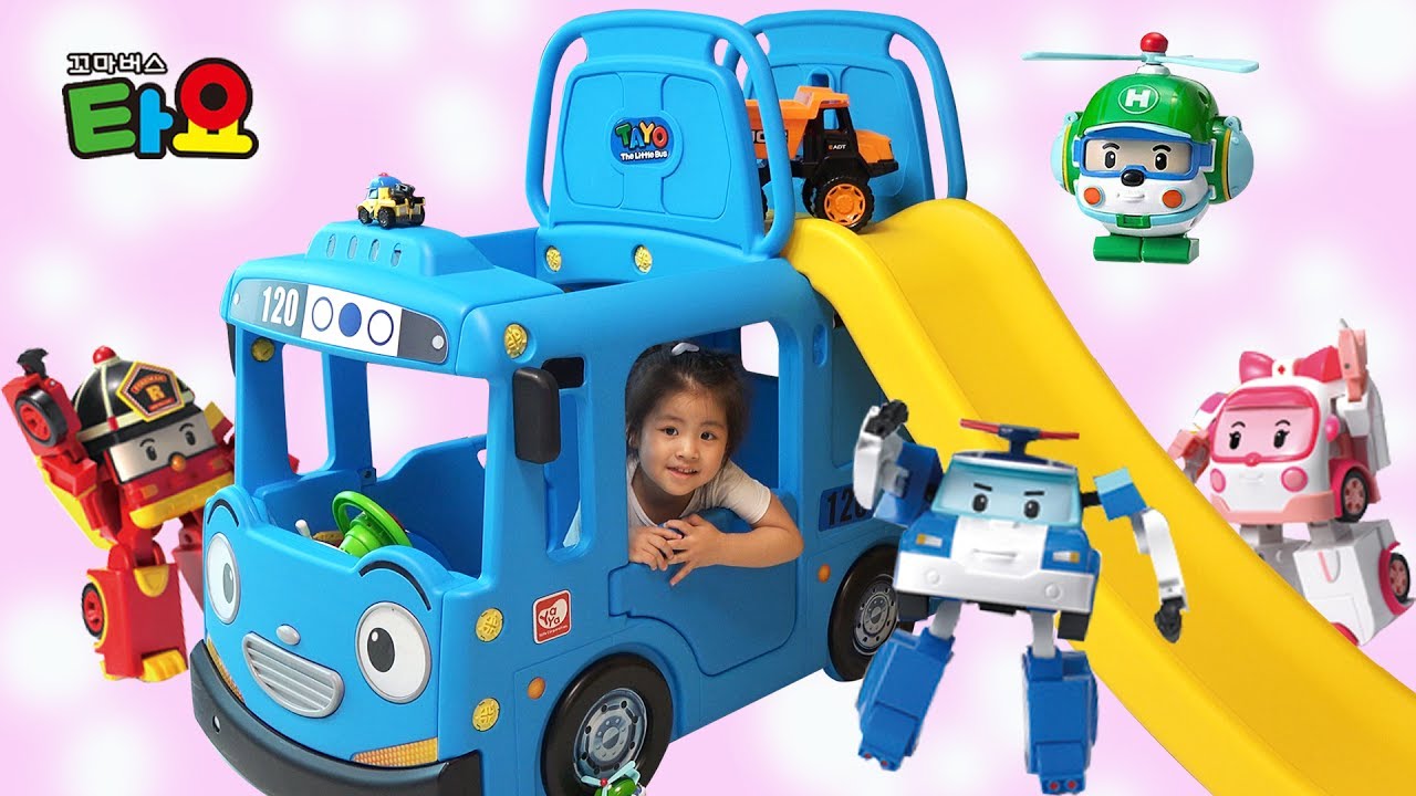 Tayo slide, Robocar poli, Игра в прятки, сюжет