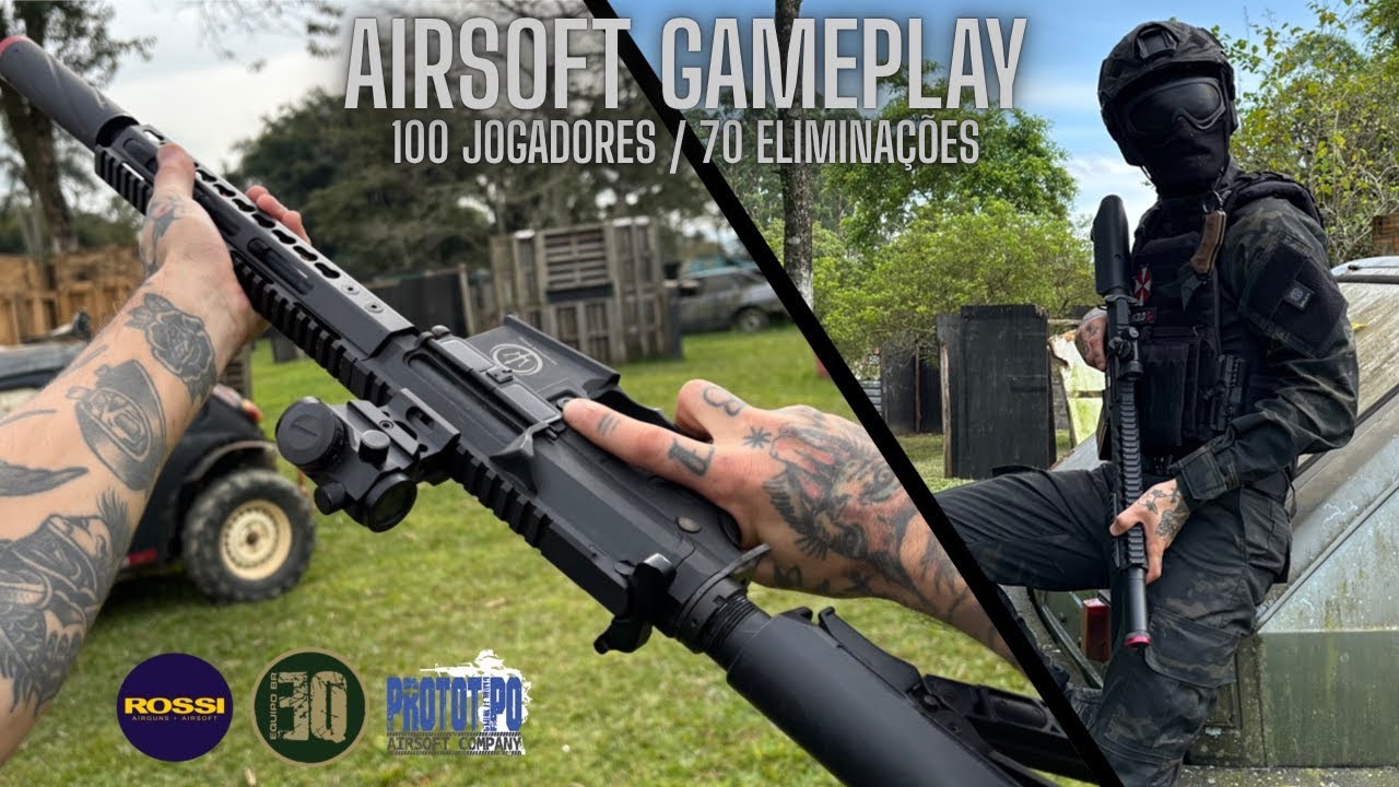 PARTIDA INSANA COM 100 JOGADORES - GAMEPLAY DE AIRSOFT COM NEPTUNE 10 UPADA