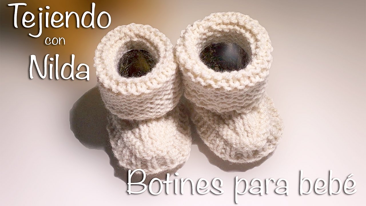 🧶 Cómo tejer botitas para bebé (dos agujas) / how to knit baby boots (needles)