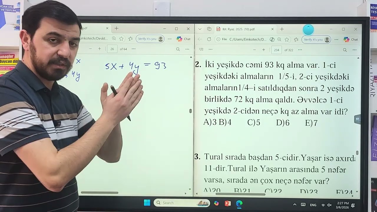 Nihad Cəfərli. İbtidai Riyaziyyat. Sual izahı. MHM Tədrsi Mərkəzi