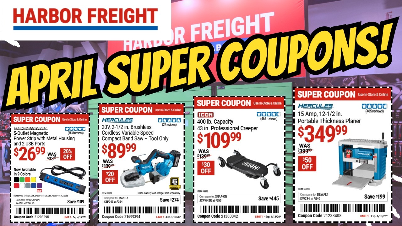 Суперкупоны Harbor Freight на апрель 2026 года: предложения от Hercules, ICON и Badland! #harbro ...