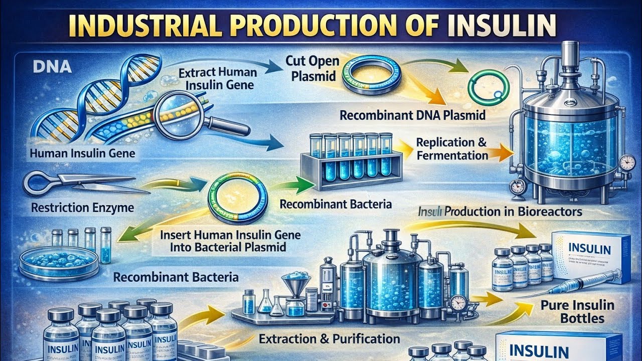 Industrial production of insulin  |  B.sc and M.sc  microbiology/Biotechnology 