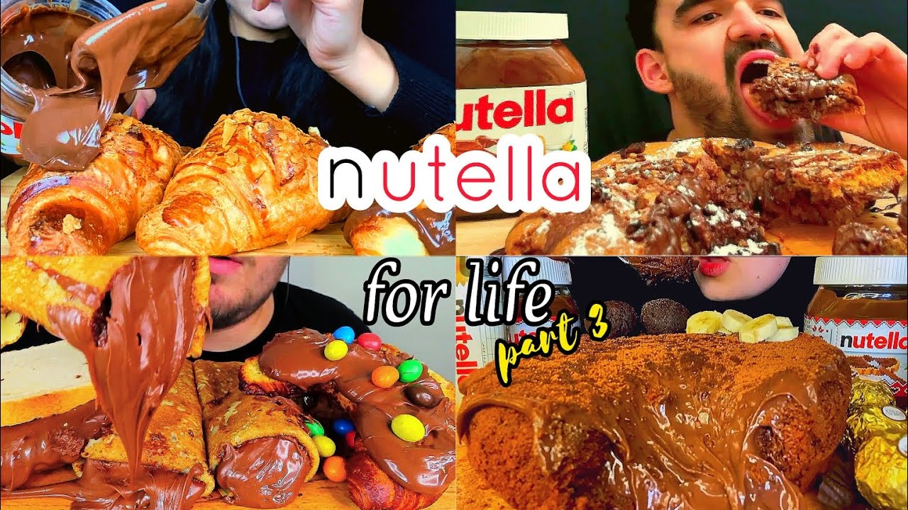 BEST ASMR NUTELLA LAVA CAKE | GIANT NUTELLA COOKIE | PANCAKE TOAST MILK | NUTELLA FOR LIFE PART 3