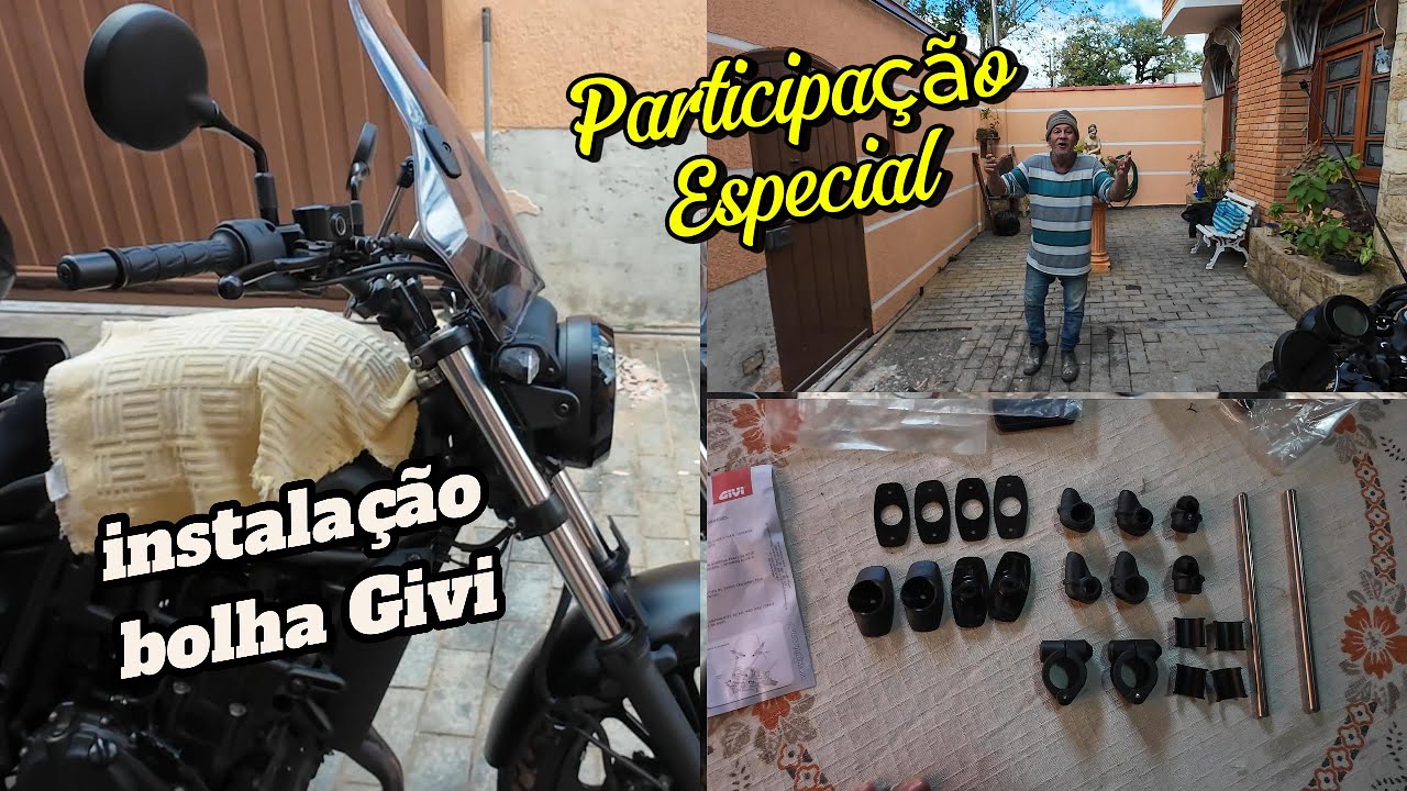Instalação da bolha universal GIVI * com direito à cantoria *