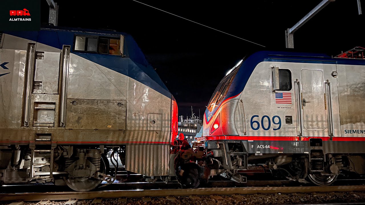 Amtrak Shuttle Set rescues disabled NE Regional Train 88 in New London | ALMTrains