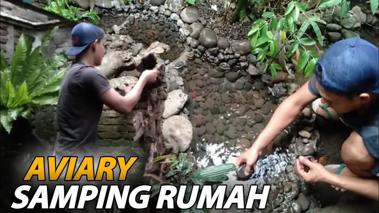 TUTORIAL || Pembuatan Aviary Dan Sungai Buatan Di Samping Rumah