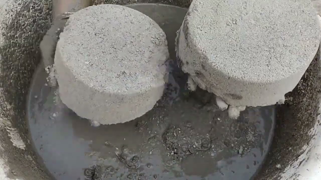 Grainy gritty sand cement crumbling in water 💦 SA ASMR