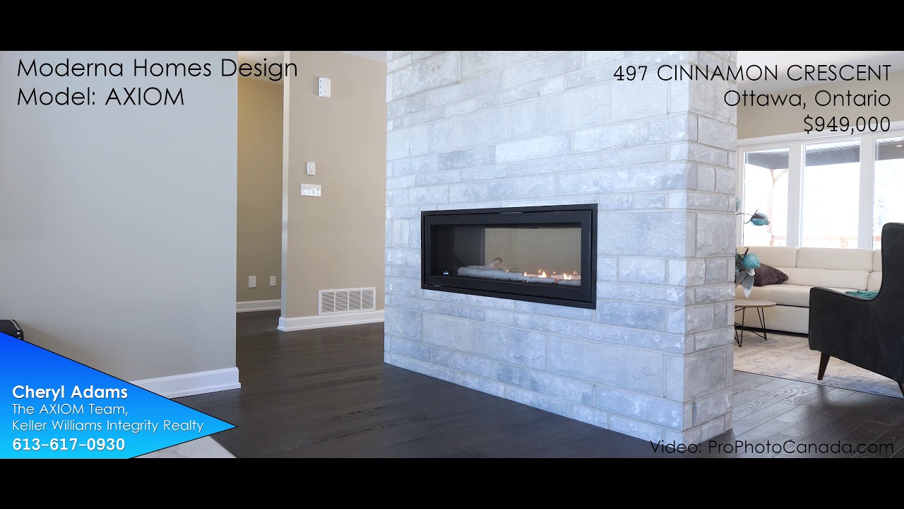 Moderna Homes Ottawa - OPEN HOUSE -  Living Room & Front Entrance Fireplace 4K