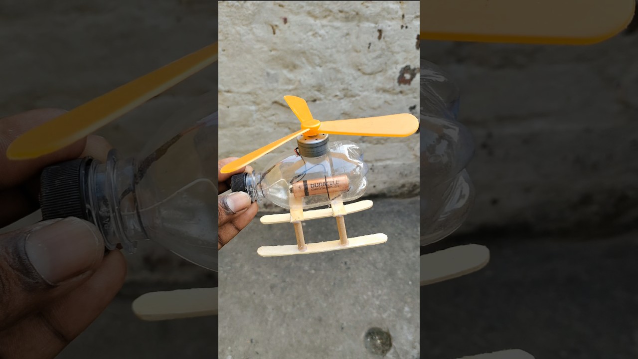 how to make a helicopter from used plastic bottle helicopter - diy #shorts #video