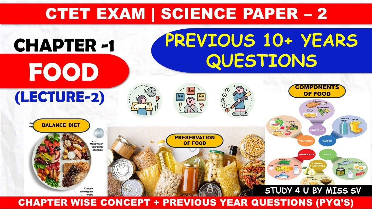 Ctet science paper 2 |food PYQ | Ctet 2024 | by miss sv mam