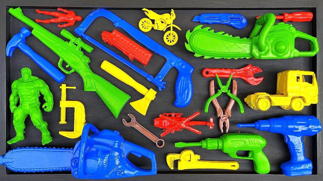 Cleaning Repair Tools, Electric Drill and saw, Hammer, Chainsaw, Screwdriver, Pliers, Hacksaw, Axe