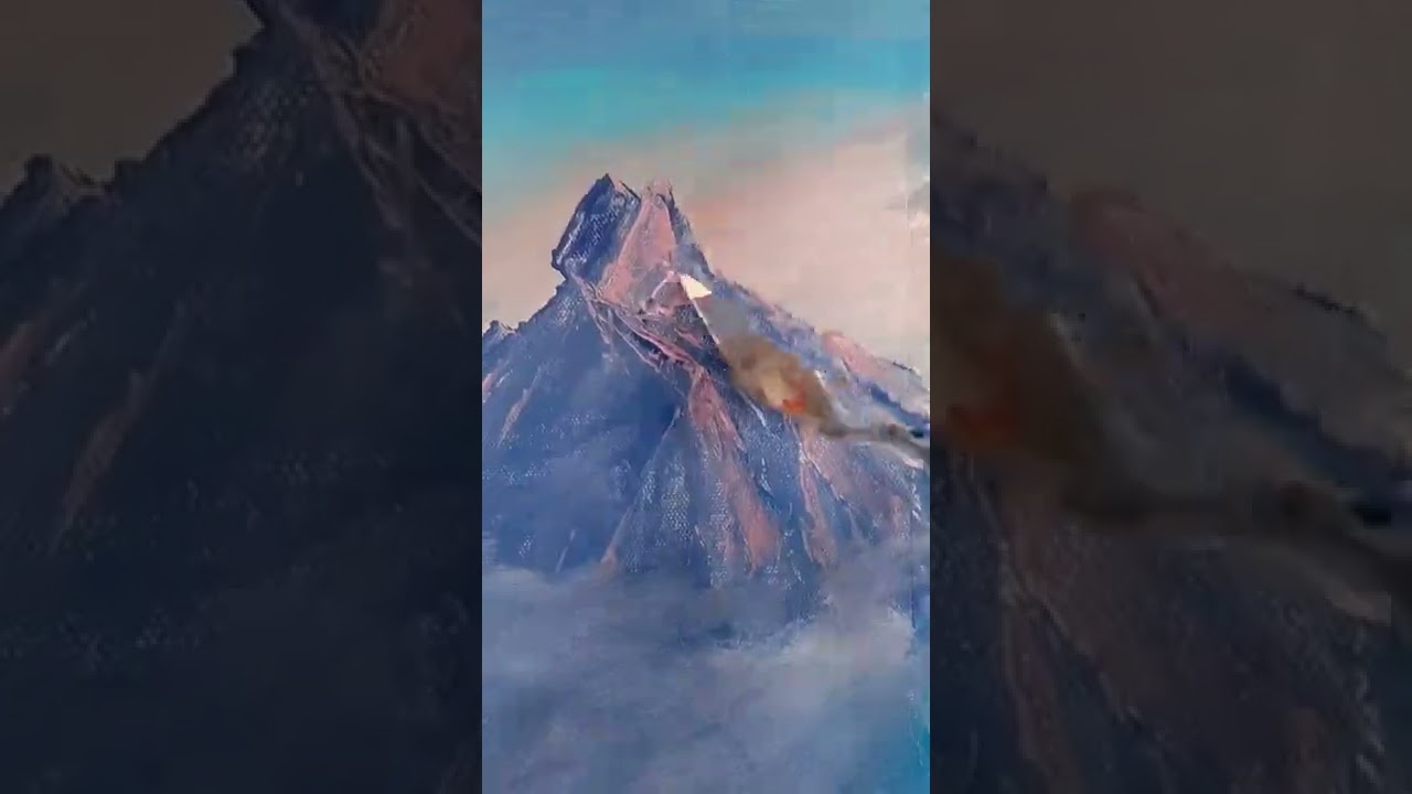 acrylic mountain painting Mt fishtail #shorts