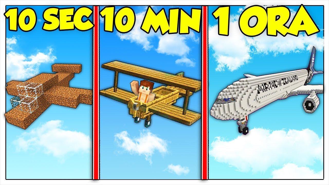 AEREO DA 10 SECONDI CONTRO 10 MINUTI VS 1 ORA! - Minecraft ITA