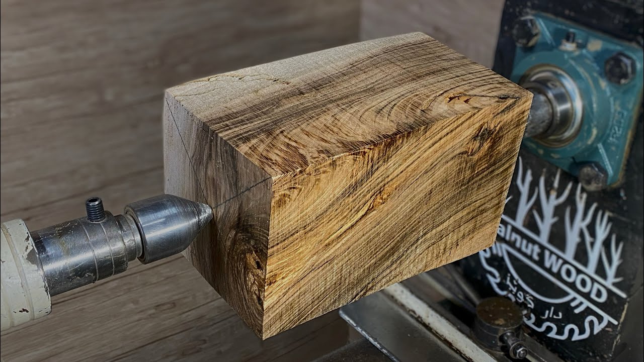 Woodturning: Watch This Black Walnut Block Transform into a Stunning Vase