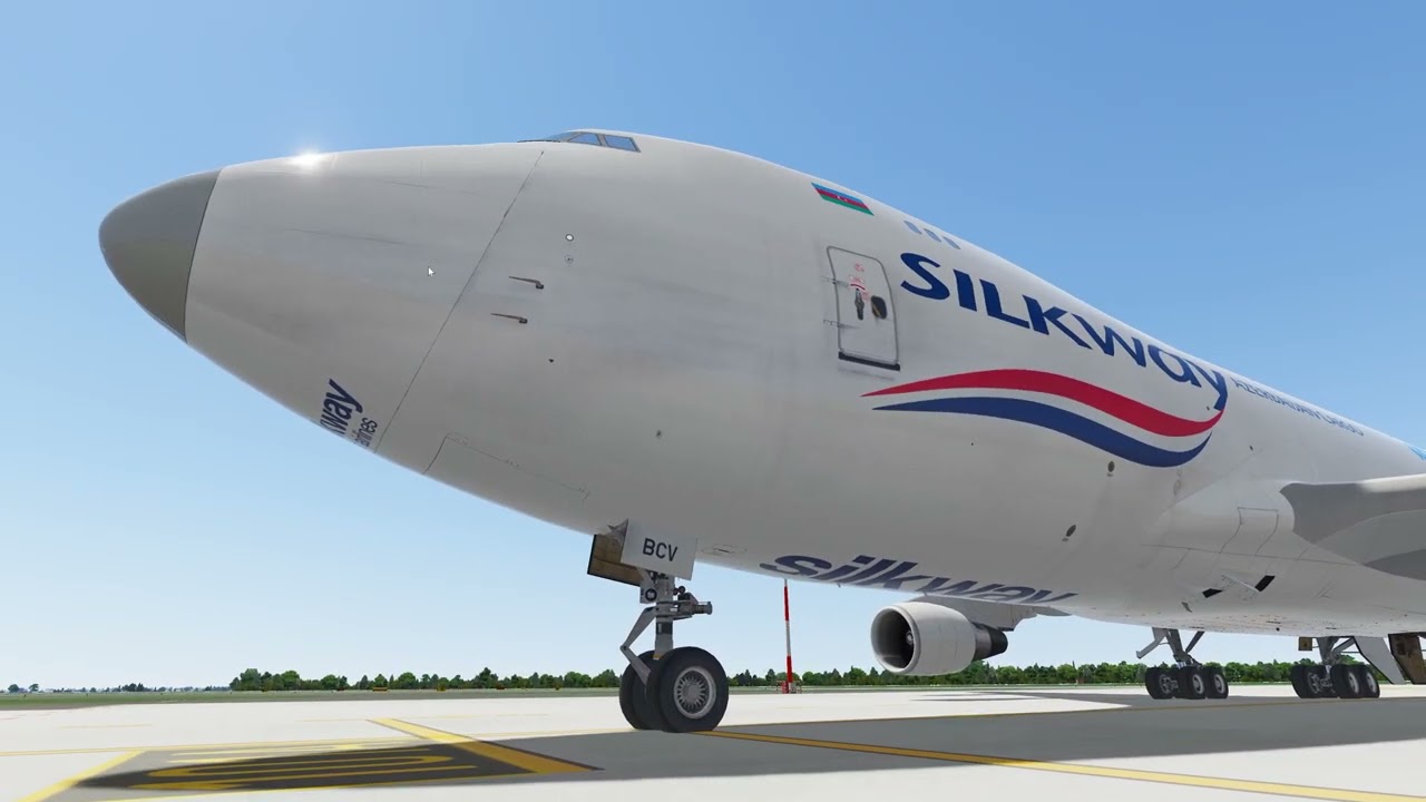 [P3D V5.3] PMDG Boeing 747-4H6F Silk Way 4K-BCV AZG209 EPWA to Schiphol EHAM Takeoff Warsaw EPWA
