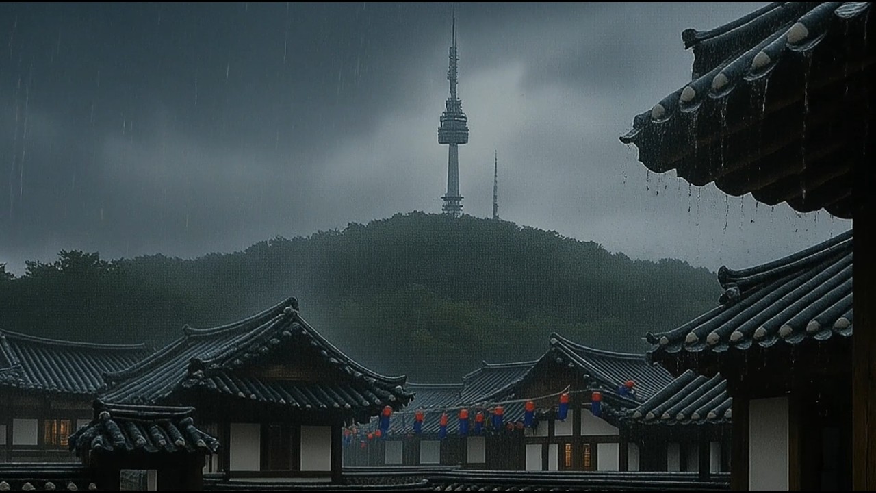 Rain on Traditional Korean Hanok  Comfort & Healing  10 Hours