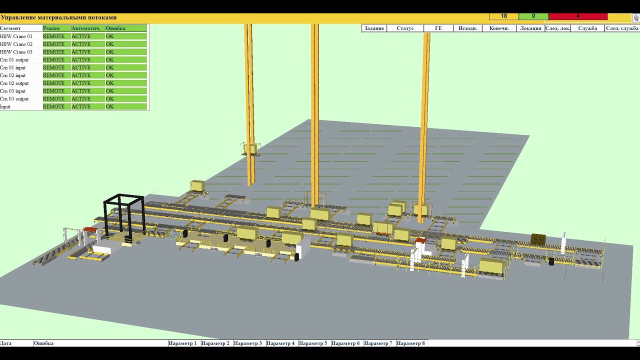 Material flow control with NAS system