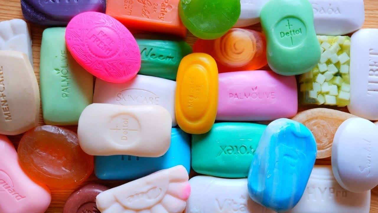 Satisfying Videos. Dry soap cutting ASMR ★Cutting soap cubes★FOAM&GLITTER&STARCH★