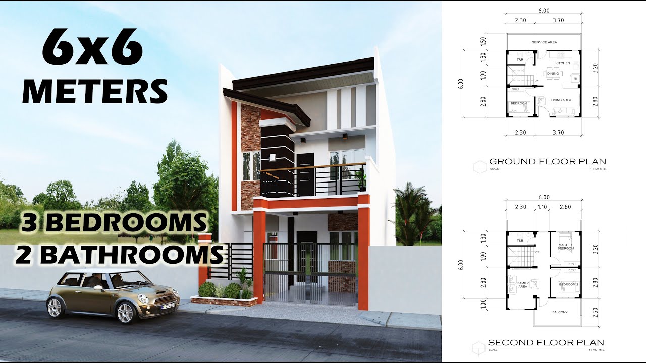 6x6 METER TWO STOREY HOUSE (WITH FIREWALL)
