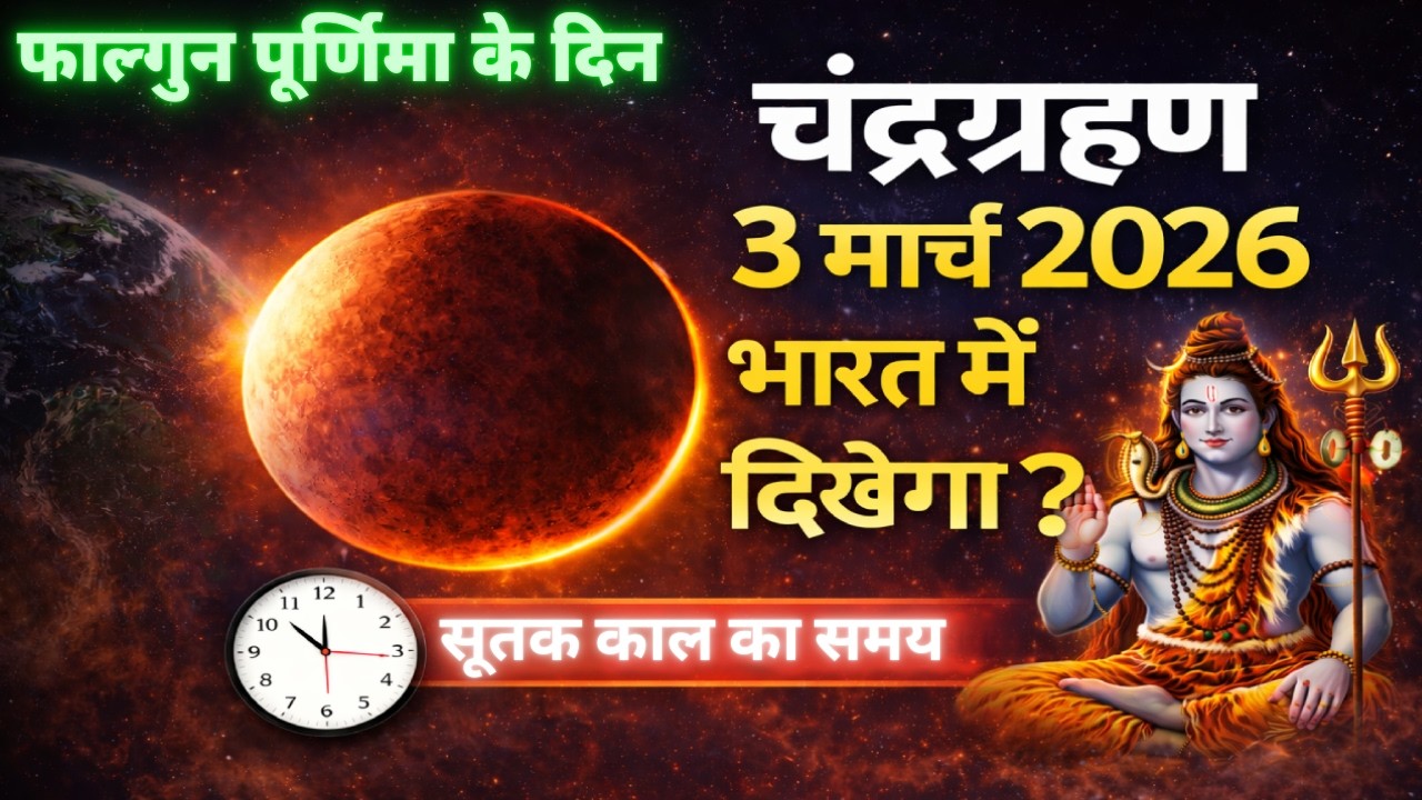3 मार्च चंद्र ग्रहण | Grahan Kab Lagega | Chandra grahan 2026 In India Date And Time ग्रहण सूतक समय