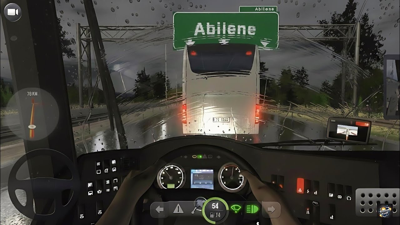 [POV] Driving to Abilene in Heavy Rain - Realistic Bus Simulator (Cozy ASMR)