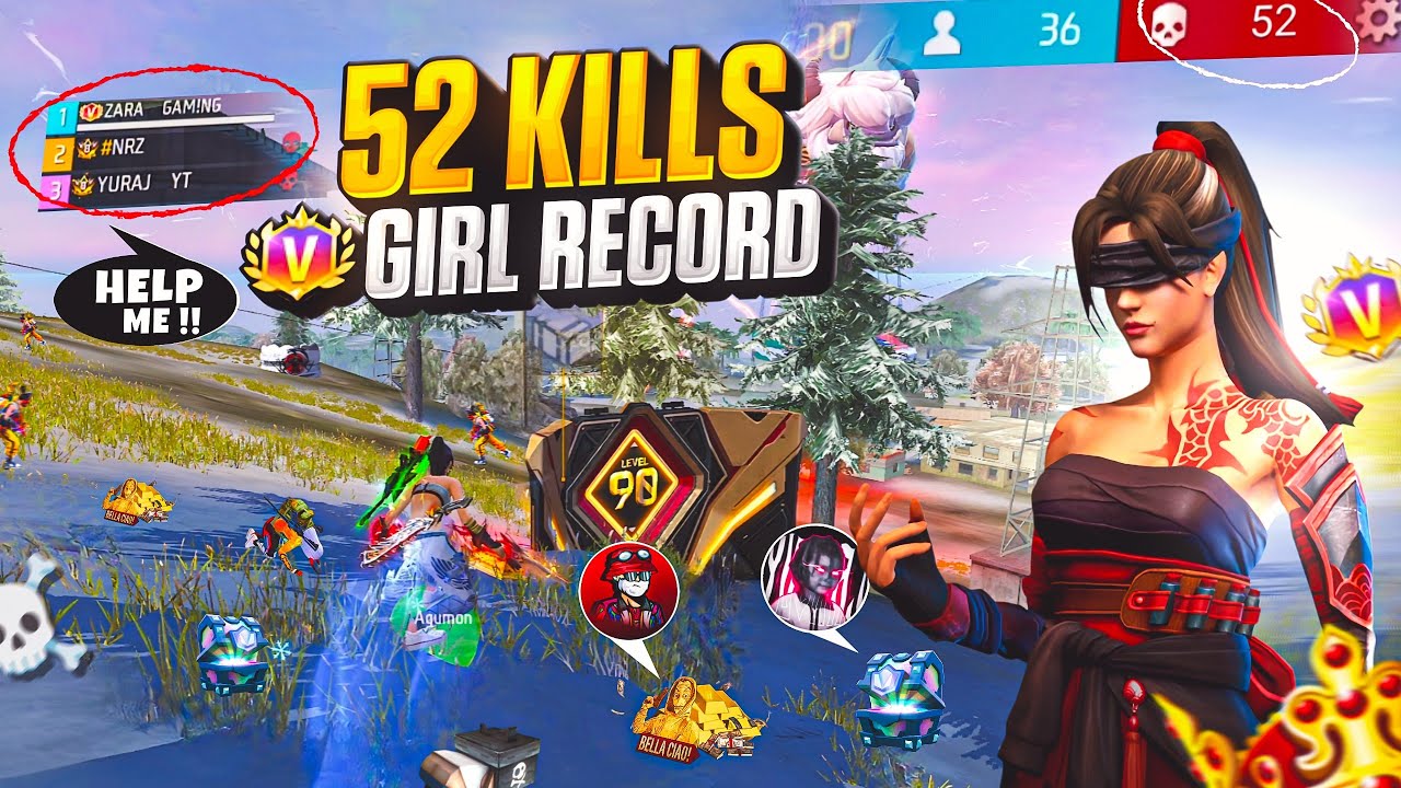 52 KILLS RECORD! 😱 Zara Gaming x @NRZ  & @yuraj111  | World Record Gameplay 🔥