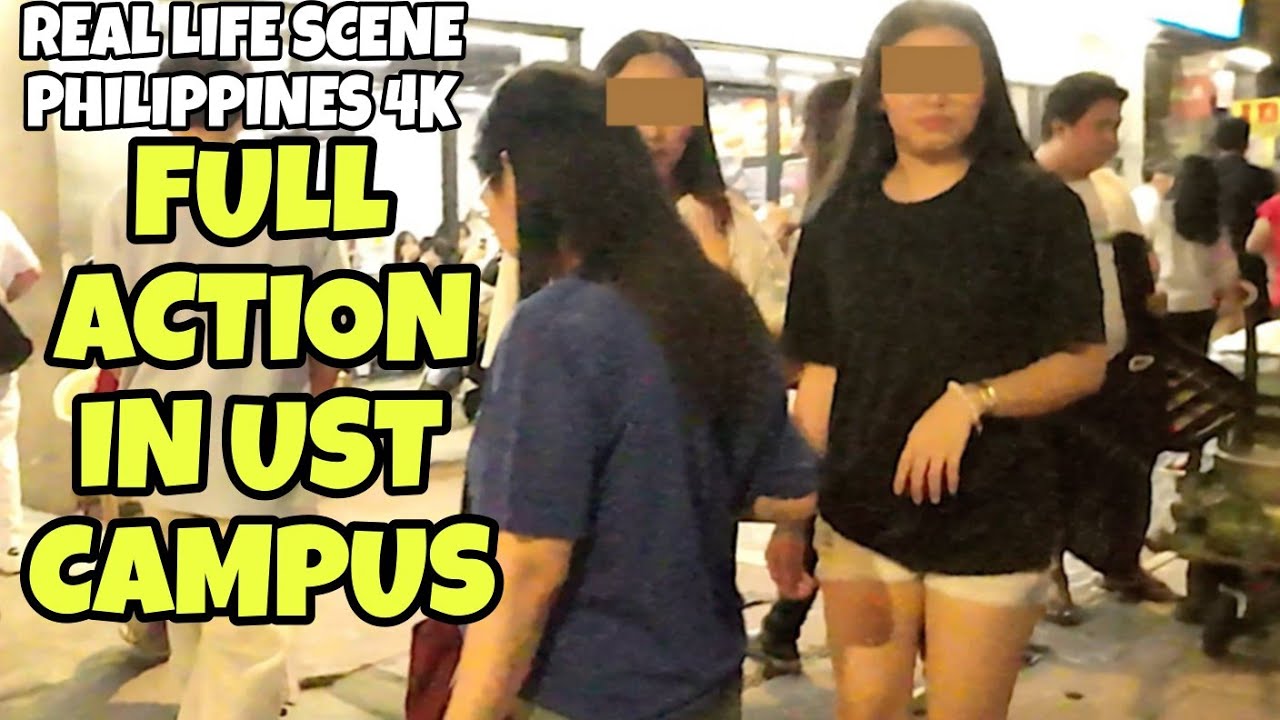 FULL ACTION IN UST CAMPUS Side street NIGHT TOUR SAMPALOC MANILA WALKING IN PHILIPPINES 4K BEST TOUR