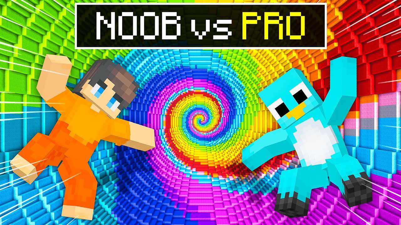 NOOB vs PRO: EXTREME RAINBOW DROPPER Challenge In Minecraft!