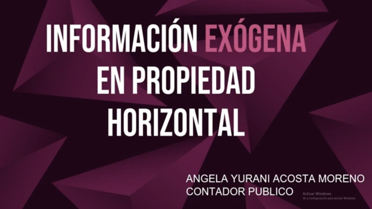 INFORMACION EXOGENA EN PROPIEDAD HORIZONTAL