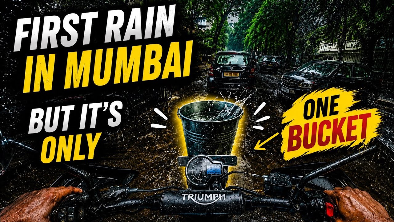 First Rain In MUMBAI&hellip; But it&rsquo;s only ONE Bucket 🪣 Hello Sidhu | Kannadavlog | Bikeride | Triumph 