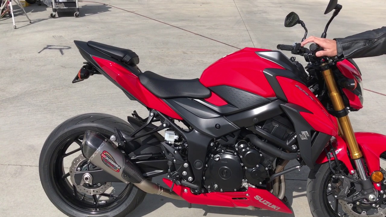 2018-19 Suzuki GSX S750 Stock vs. Yoshimura Alpha T slip-on and drive by