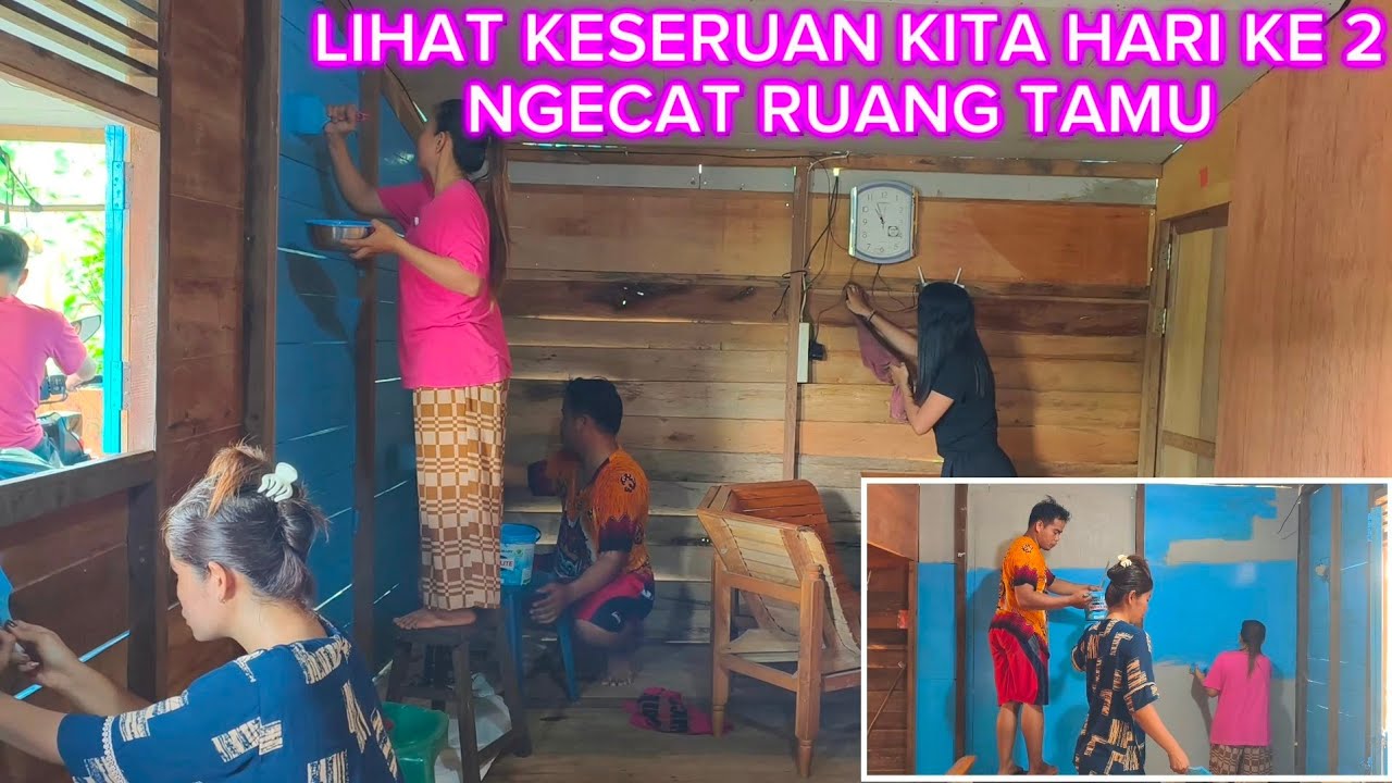 HARI KE 2 NGECAT BAGIAN RUANG TAMU‼️SETELAH DI CAT RUANG TAMU & DEPAN RUMAH TERLIHAT LEBIH TERANG