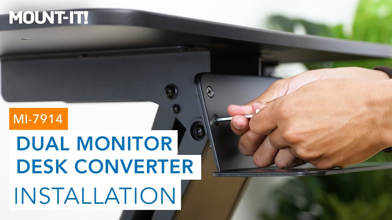 Dual Monitor Sit-Stand Desk Converter | MI-7914 Installation