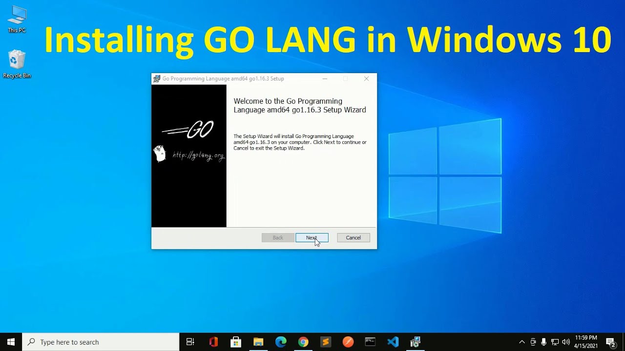 How to install GO Programming Language in Windows 10 | Go | GoLang