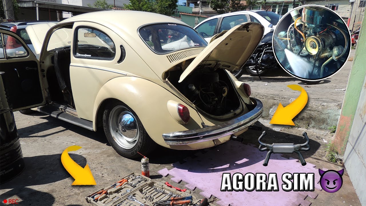 NOVO ESCAPAMENTO DO FUSCA + LIMPEZA NO MOTOR