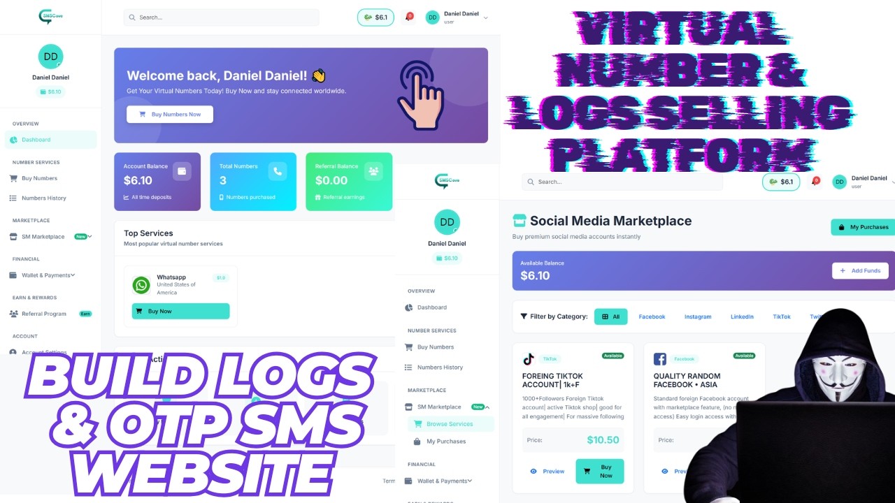 Logs & SMS OTP Verification Website Tutorial | All in one Website